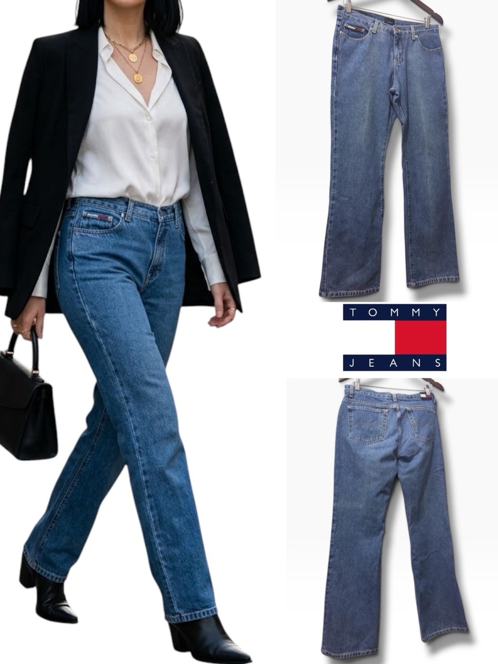 Tommy Jeans | EUC Vintage 90s Mexico Medium Wash Straight Leg Denim Jeans (Sz 9)